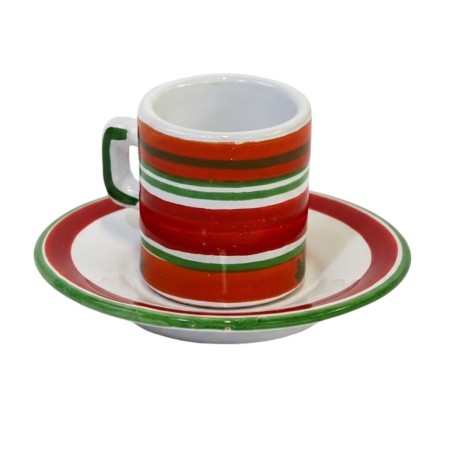 Cylindrical Coffee Cup with Saucer Capri Ceramiche De Simone Cylindrical Coffee Cup with Saucer Capri Ceramiche De Simone